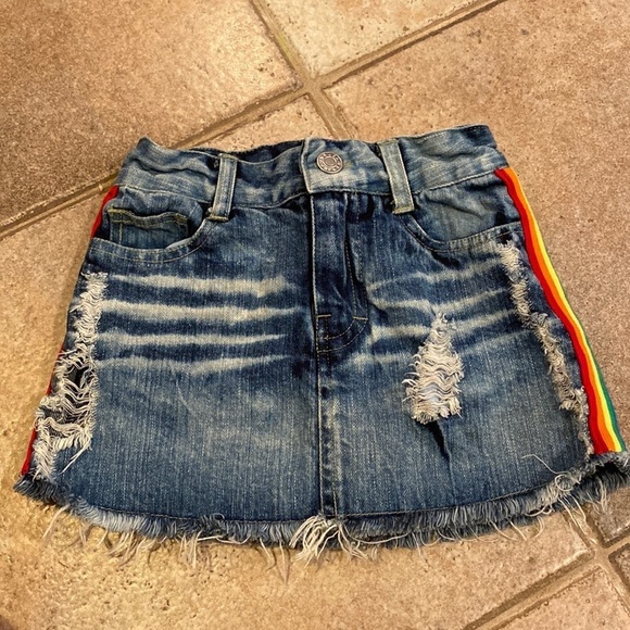 Flowers by Zoe girls rainbow jean skirt size 4 - Picture 1 of 4